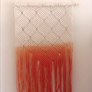 Ombré orange macrame wall decor